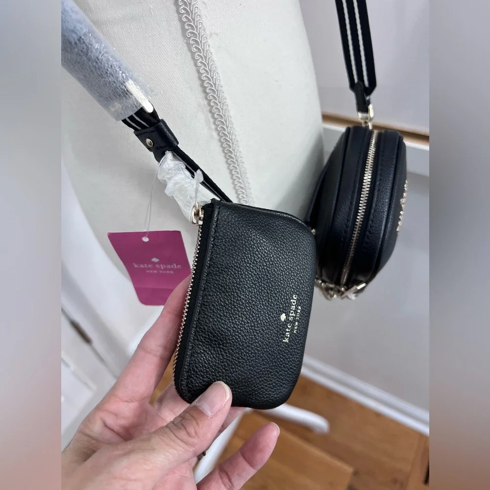 NWT Kate Spade Rosie North South Crossbody in Black Pebbled Leather - Picture 3 of 11